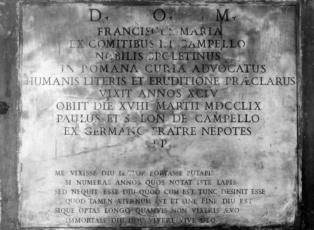 lapide tombale - ambito romano (sec. XVIII)